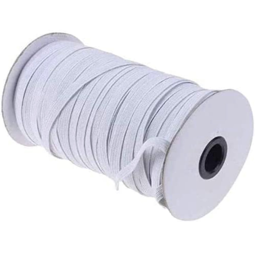 1/4 Inch Width White Elastic String Cord - 120 Yards Length Braided Elastic Band